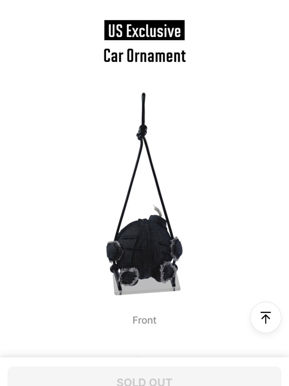 BTS World Tour 'ARMY' Black & White Car Ornament (Sealed)